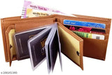 Artificial leather men's wallet, solid pattern, 12 card slots, free size, made in India