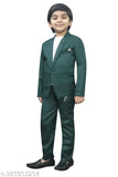 Cotton blend solid boys' blazer suit set for 7-8 years, rich look fashion on display