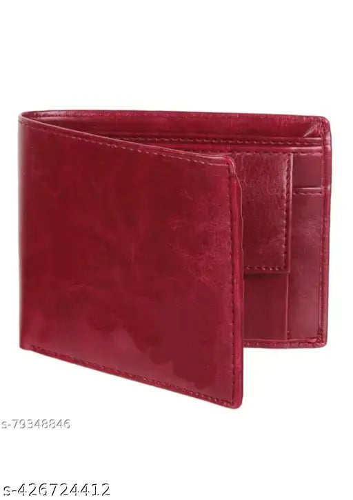 Faux leather men's wallet, solid net design with 3 compartments for cards - India-made accessory