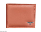 Faux leather wallet, 5 compartments, solid color for boys' style. Mundkar brand, made in India