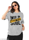 Trendy printed cotton-blend round neck oversized t-shirt, plus size available, women's fashion wear