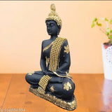 Resin sitting Buddha idol statue, 6cm x 13cm x 19cm, Indian home decor gift
