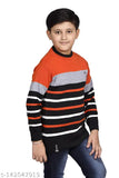 Dimsy Collection kids wool striped sweater with long sleeves, casual wear for 8-12 year olds, made in India