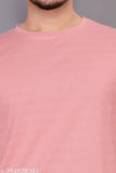 Light grey polycotton men's solid polo neck T-shirt, short sleeves, size S, India origin