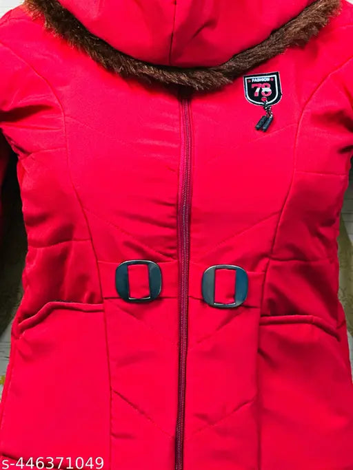 New stylish polycotton winter jacket for kid girls (3-8yrs), solid color partywear with premium quality and fine stitching