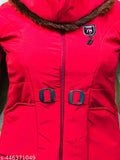New stylish polycotton winter jacket for kid girls (3-8yrs), solid color partywear with premium quality and fine stitching