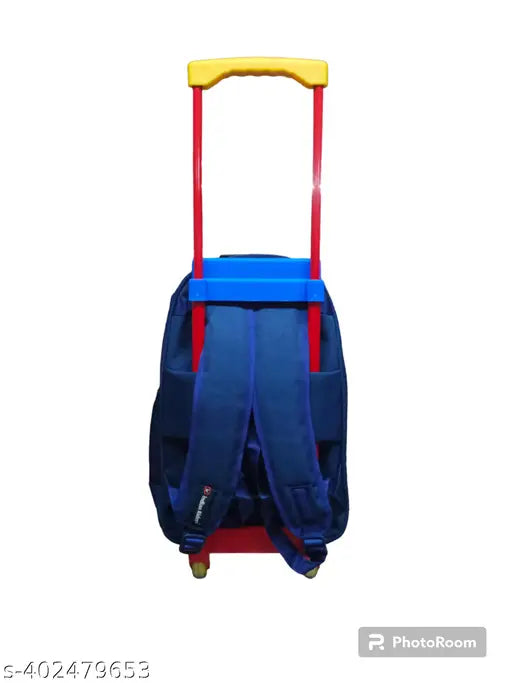 Waterproof multicolor Indian Riders trolley bag, durable polyester with spider print, ideal for school kids (35 L, 18 inches)