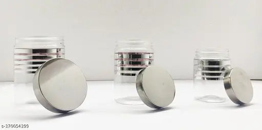 Seagreen modular kitchen containers set, includes 1200ml, 650ml, 350ml, and 250ml Hexa plastic dry fruit jars, airtight and premium quality