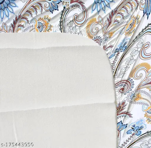 Double bed premium 180TC Supersoft cotton elastic fitted sheets, geometric design, ideal for AC rooms