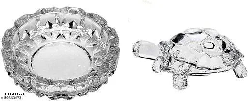Glass kachua crystal turtle figurine for Feng Shui & Vastu decoration, Indian-origin (Note: The provided title was quite long and included multiple variations of the product name. For SEO purposes, it's best to simplify and standardize the product name. I chose "Glass kachua crystal turtle figurine" as the primary focus for this alt text.)