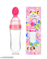 Pink Flamgam silicone baby feeding bottle, semi-solid spoon feeder for cereals and rice paste, hygienic and easy to use for 6+ months, heat resistant up to 120°C