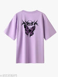 Large butterfly print cotton blend t-shirt, short sleeves, fits sizes XS to XL