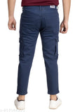 Cotton blue cargo denim for men - spacious pockets and belt loops, classic denim styling, affordable fashion