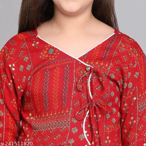 Blue printed three-quarter sleeve cotton Kurta Sharara Set for girls, single size 7-8 years or 8-9 years, Indian party wear