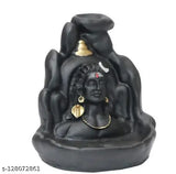Poly Resin Shiva Adi Shankara Statue with Backflow Incense Holder, handcrafted from India