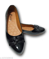 Patent leather bellies, solid pattern ballerinas for women - cute steps by Shree Shyam Enterprises, various sizes from IND-3 to IND-8