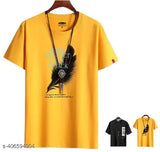 Elegant printed half sleeve cotton blend t-shirt for men, inspired quote "Dream Big, Work Hard, Make It Happen" on soft, breathable Micro PP fabric, available in M, L, XL sizes from India