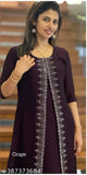 Vichitra Silk, embroidered festival special kurti in 7 colors, three-quarter sleeves. New launch, inner cotton lining, approx length 41-43 inches. Made in India