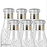 Assorted plastic food-grade fridge square water bottles (6 pieces, 1L), lightweight and leakproof with matte finish