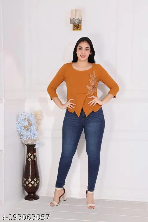 Lycra long sleeve printed net Mizo casual top, high-quality India-made