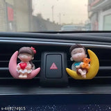 Antique Creation heart moon couple car dashboard decor, portable home & office ornament, Indian craftsmanship