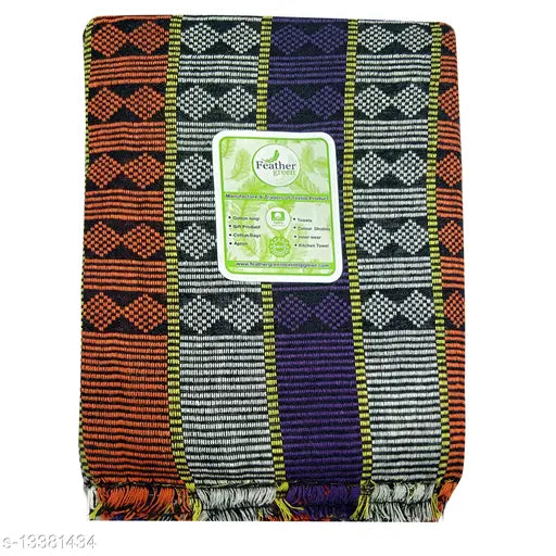 Feather green cotton blend double size blanket, free-size (90x60 inches), daily use for cozy interiors