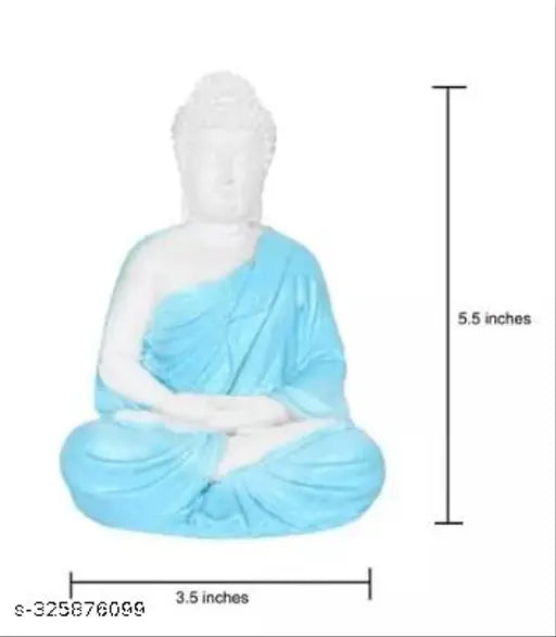Blue resin Lord Gautam Buddha statue, ideal for home decor and gifting (Size: 55 inches). Perfect for meditation or as a showpiece. Handcrafted in India