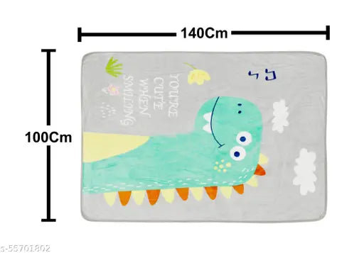 Grey woolen single layer mink blanket, ultra-soft & lightweight for newborn babies, all seasons use