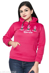 Wool long-sleeve graphic print hoodie for girls, suitable for winter. Printed design on warm 80% cotton, 20% polyester material