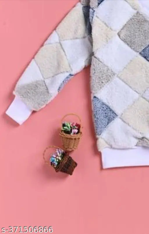 Cotton-linen self-design winter sweaters for toddlers and kids, 3-6 months - 6-7 years, India origin