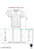 Premium white polyester half-sleeve printed t-shirt for men, size M (India) - casual wear on model