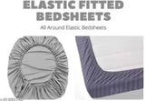 Classic cotton floral fitted bedsheets, superfine quality for summer - TerryFox (Double King, 260 thread count, 2 pillow covers)