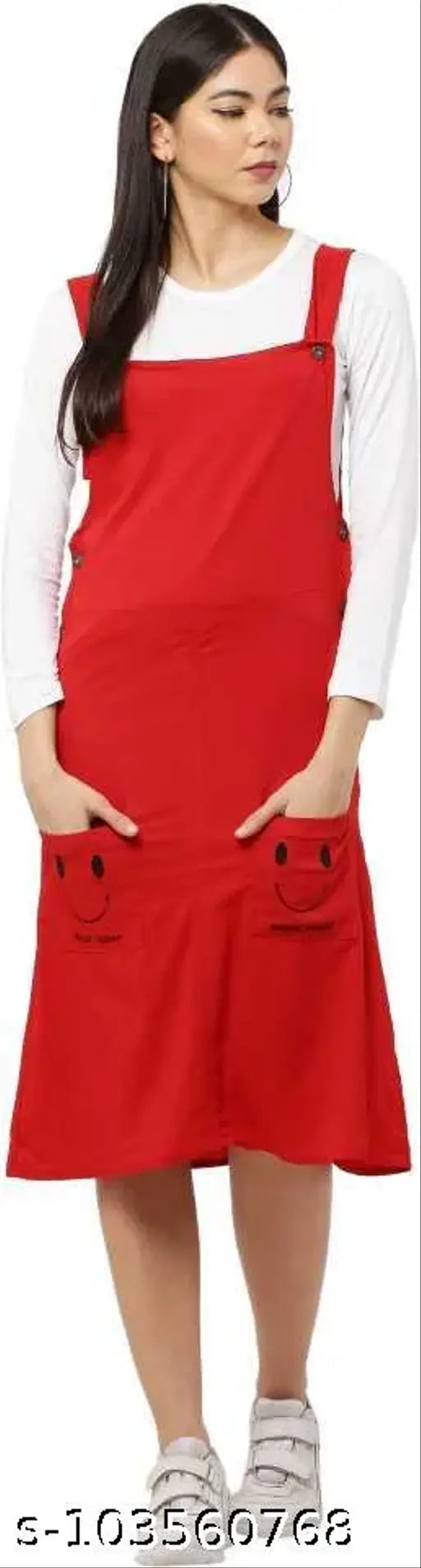 Cotton Lycra dungaree skirt & top for women's jumpsuits, solid pattern, perfect for day/night outings