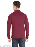 Maroon polycotton Chkokko Men's Solid Polo T-shirt, durable and comfortable, perfect for casual wear