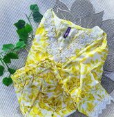 White Rayon Kurti Pant Set with Embroidered V-Neck, Cotton Lace on Sleeves and Neck, Palazzo Style for Women, Fully Elastic and Breathable