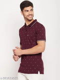 UNIBERRY Men's Cotton Printed Polo T-shirt - Short sleeves, multiple sizes available