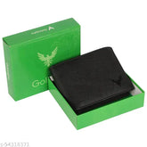 Men's brown faux leather casual wallet, 8 card slots, textured pattern, free size (11cm x 9cm), men's accessory on table