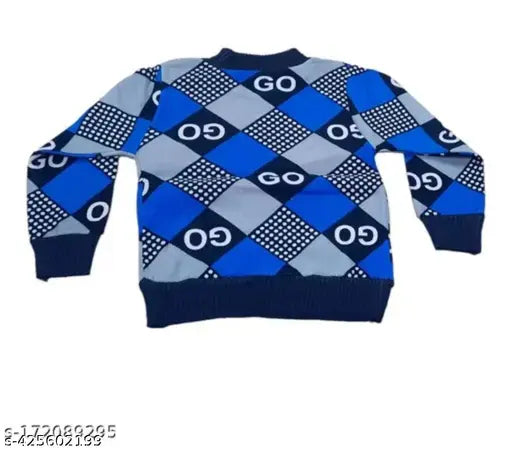 Stylish semi-wool kids sweater pack of 3, printed net design in long sleeves, variety of sizes from newborn to 6 years
