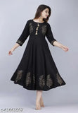 Rayon, printed combo three-quarter sleeve kurti by Jivika, Indian women's fashion on mannequin