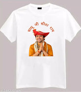 Modern polyester, short sleeve printed white t-shirt for men - stylish and comfortable fashion for everyday wear