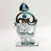 Handcrafted Indian Om Murugan Vel Peacock car dashboard, showcasing vibrant and intricate design