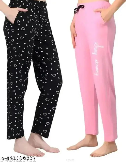 Women's maxi cotton pajamas, printed in vibrant design, from Indian origin