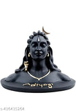 Handcrafted black resin Adi Shankara figurine of Lord Shiva, 10cm tall, Indian origin