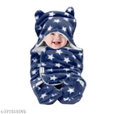 Star dark blue OYO BABY fleece hooded sleeping bag (06 months), soft and lightweight for baby's comfort