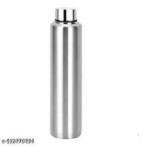 Silver stainless steel ECOLEX water bottle 1000ml, ideal for HomeOfficeGymSchoolCollege - leak-proof & durable