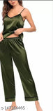 Soft Comfortable satin women's pajama top set, unique color, made for home wear & sleep