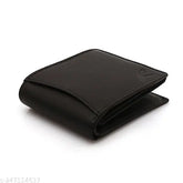 Black chain leather men's wallet, 10 card slots, genuine napa leather, RFID blocking, durable design