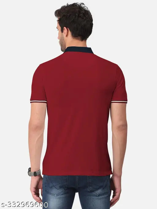 Multi-colored BULLMER Men's Colorblocked Polo T-Shirt, cotton blend, short sleeves, comfortable fit, perfect for men, made in India