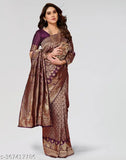 Yashika Art Silk Banarasi Kanjivaram Saree with Jacquard Blouse - Fashionable Indian saree for all occasions, suitable for weddings and office wear, available in free size, made in India
