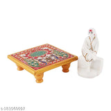 Marble Sai Baba Idol on Flower Design Chowki - Elegant decor for pooja mandir, office, or special gifts. Versatile, divine masterpiece from India